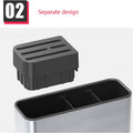 3 Compartments Knife and Cutlery Organizer with Draining Bottom Tray