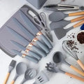 19 Pieces Silicone Kitchen Spoons with Knives Set - Techmanistan in Pakistan