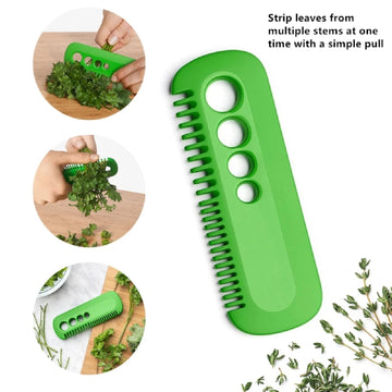 Herb & Kale Striping Comb, Multipurposed Kitchen Vegetables Leaf Comb Peeler Handle