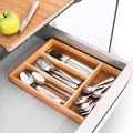 Bamboo Cutlery Drawer Organizer | Bamboo Cutlery Tray With 4 Slots