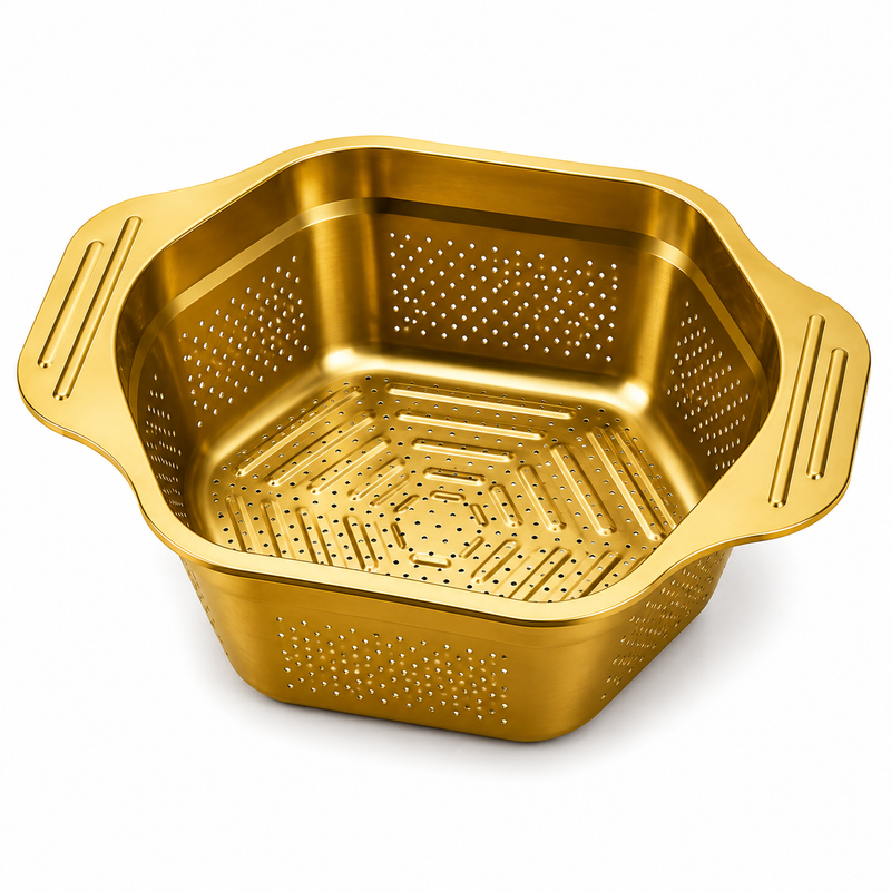 Hexagon Shape Stainless Steel Colander Strainer