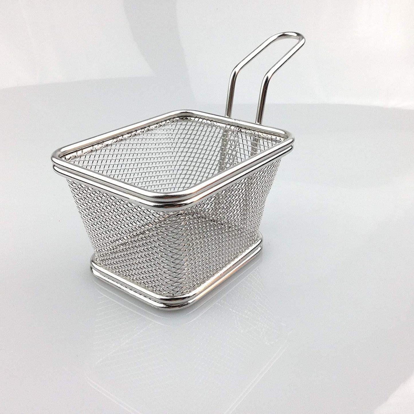 Stainless Steel Mini Square Fry Basket French Fries Holder, Fried Food Table Serving - Techmanistan