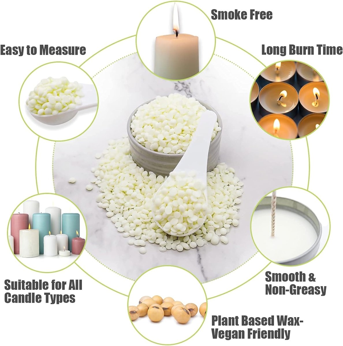 1KG Soy Wax Beans for Candle Making - Techmanistan in Pakistan