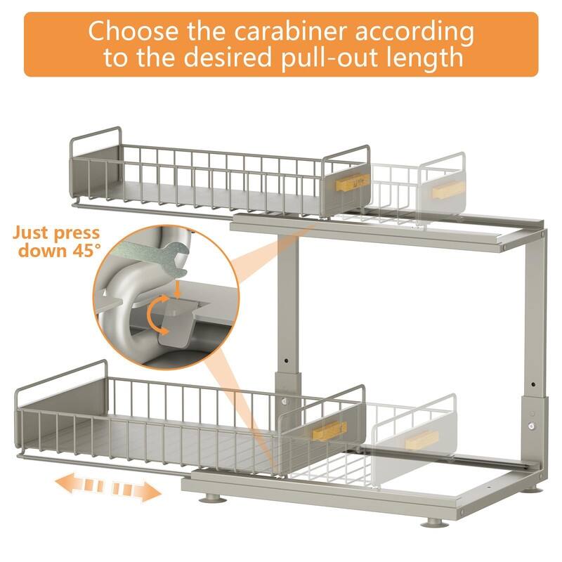 2-Tier Pull-Out Under Sink Organizer with Adjustable Height