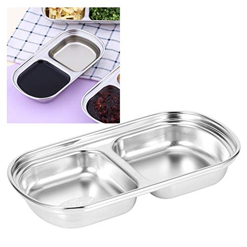 2 Compartments Stainless Steel Rectangular Thali Plate - Techmanistan in Pakistan