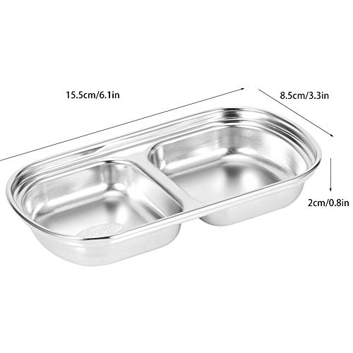 2 Compartments Stainless Steel Rectangular Thali Plate - Techmanistan in Pakistan