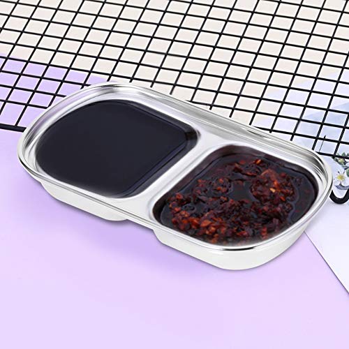 2 Compartments Stainless Steel Rectangular Thali Plate - Techmanistan in Pakistan