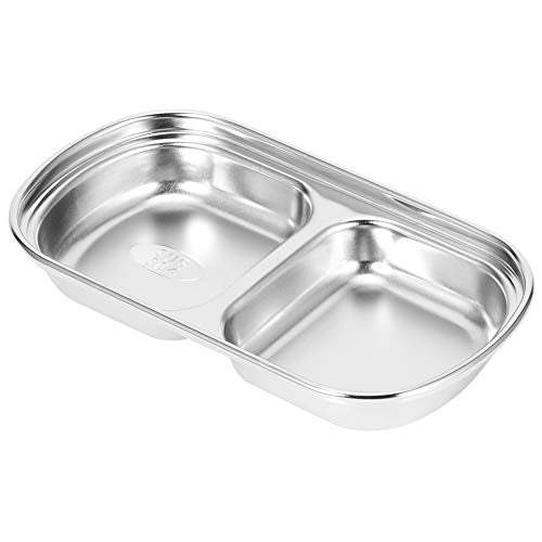 2 Compartments Stainless Steel Rectangular Thali Plate - Techmanistan in Pakistan