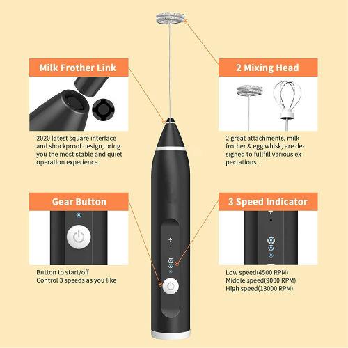 2 - in - 1 Electric Milk Frother & Egg Beater – USB Rechargeable, 3 Speeds - Techmanistan in Pakistan