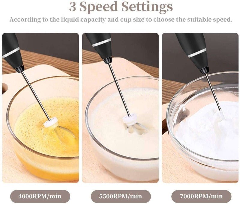 2 - in - 1 Electric Milk Frother & Egg Beater – USB Rechargeable, 3 Speeds - Techmanistan in Pakistan
