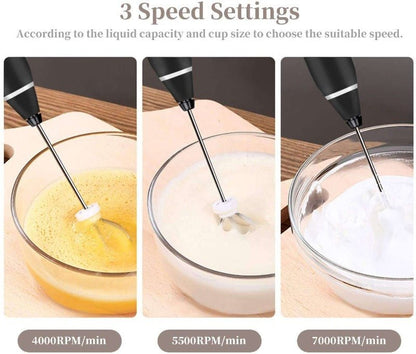 2 - in - 1 Electric Milk Frother & Egg Beater – USB Rechargeable, 3 Speeds - Techmanistan in Pakistan
