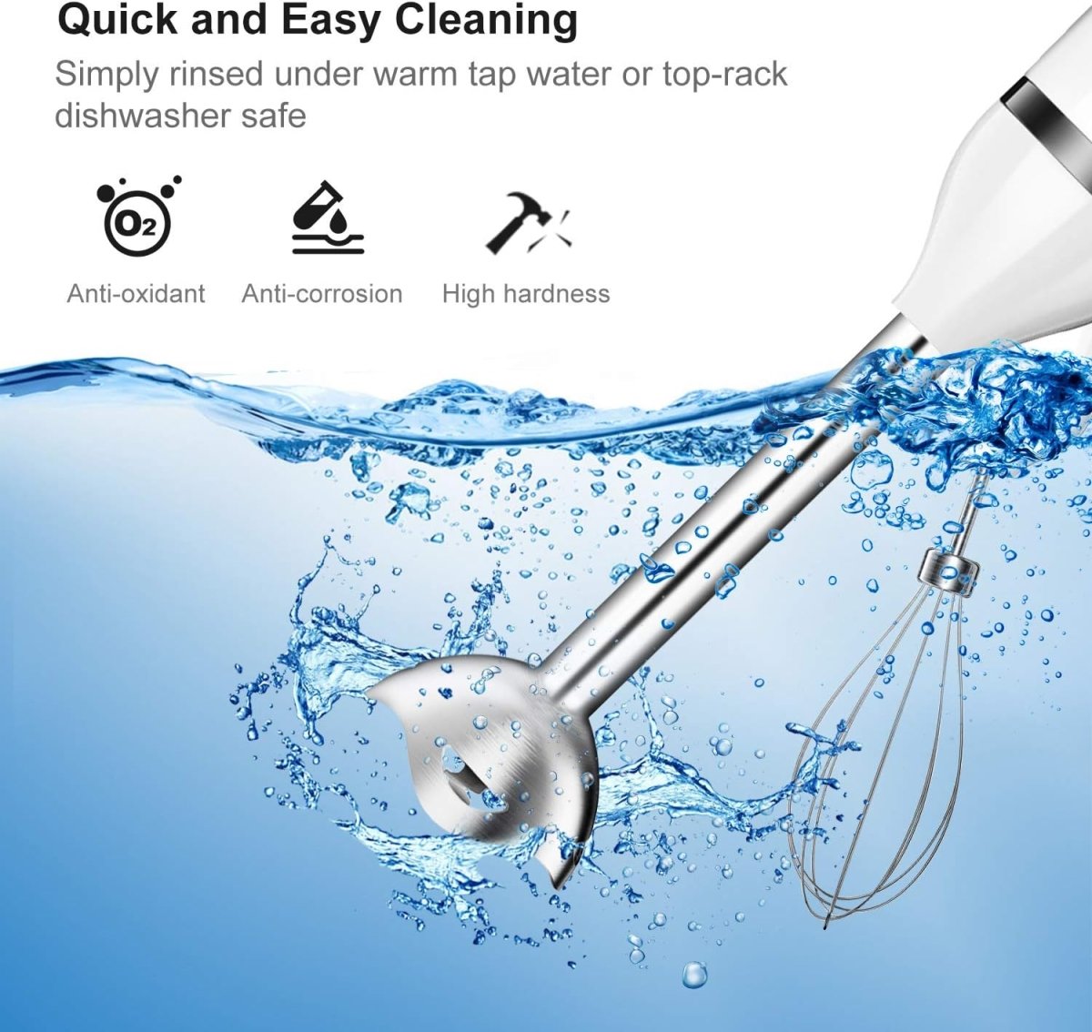 2 in 1 Hand Blender with Egg Whisk - Techmanistan