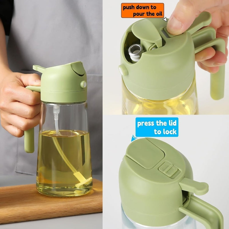 2 in 1 Oil Sprayer and Dispenser Bottle - 500ml - Techmanistan in Pakistan