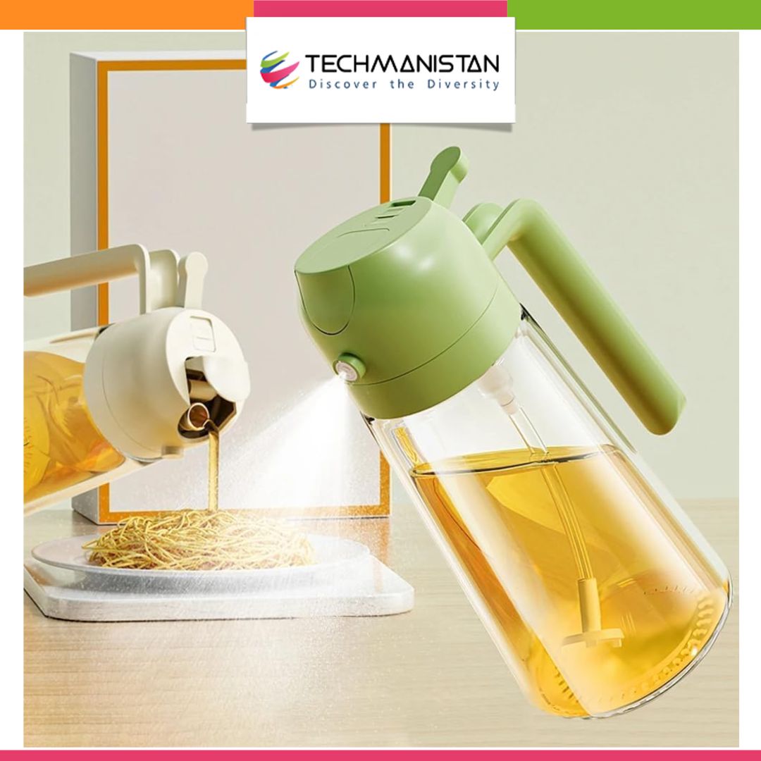 2 in 1 Oil Sprayer and Dispenser Bottle - 500ml - Techmanistan in Pakistan