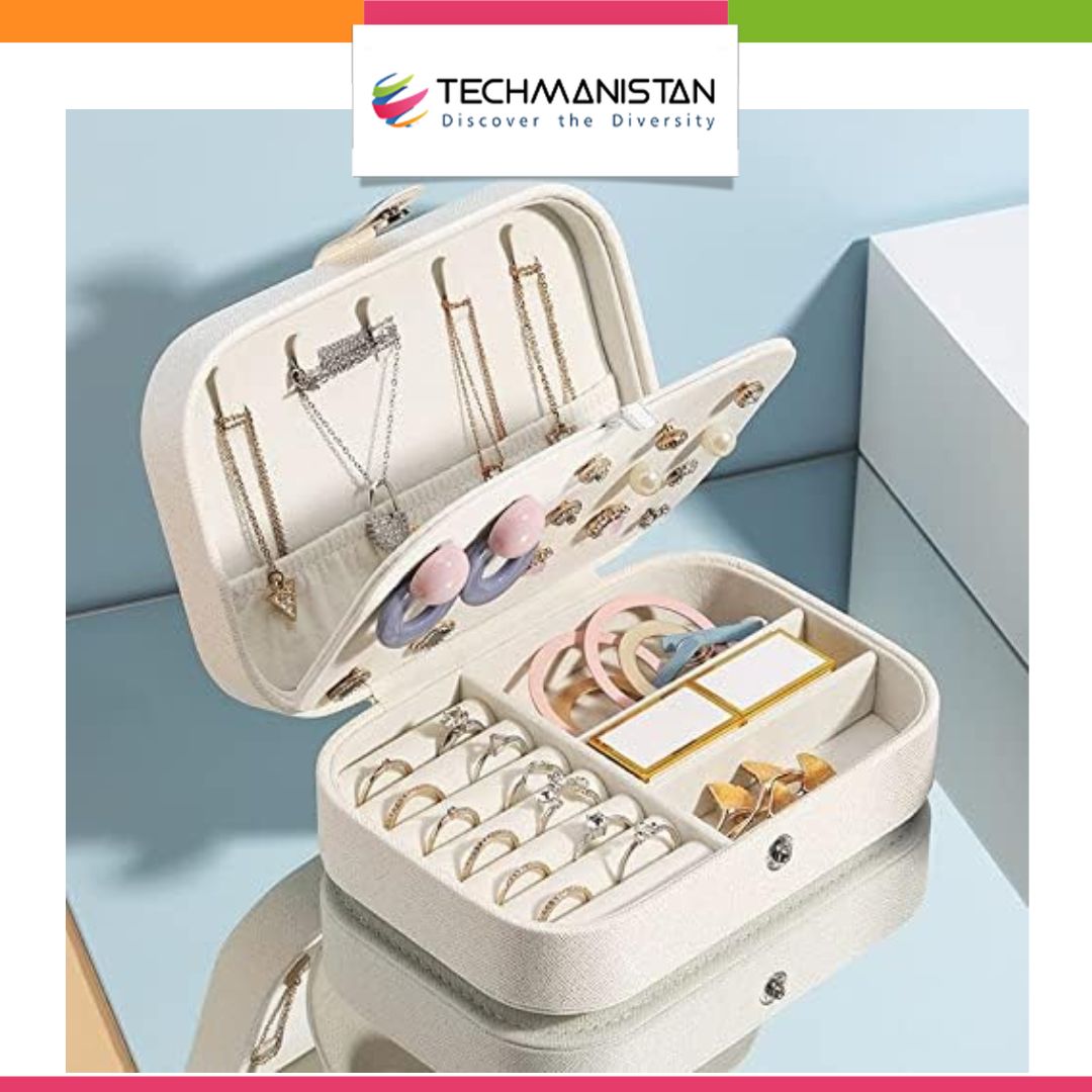 2 Layers PU Leather Jewelry Storage Box - Techmanistan in Pakistan