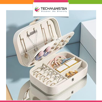 2 Layers PU Leather Jewelry Storage Box - Techmanistan in Pakistan