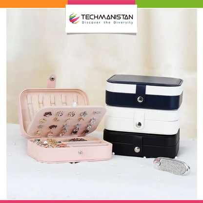 2 Layers PU Leather Jewelry Storage Box - Techmanistan in Pakistan