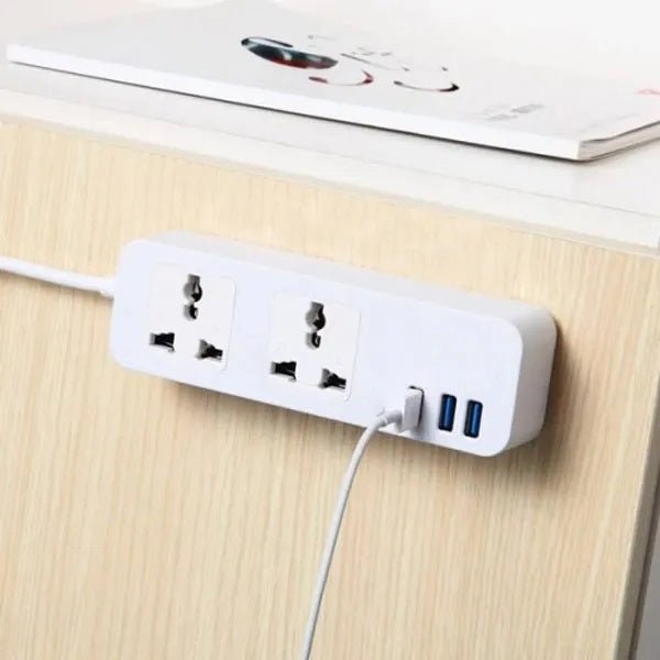 2 Three - Pin Sockets + 3 USB Ports Charging Extension - Techmanistan in Pakistan