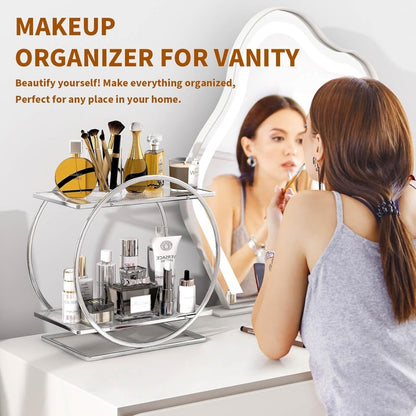 2 Tier Bathroom Countertop Makeup Organizer - Techmanistan in Pakistan