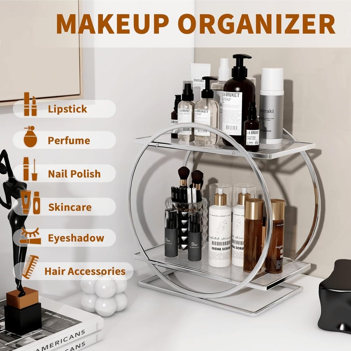 2 Tier Bathroom Countertop Makeup Organizer - Techmanistan in Pakistan