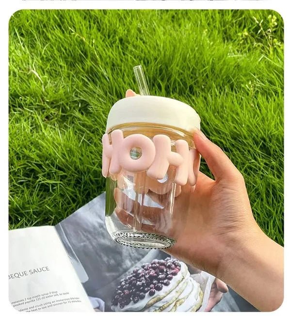2 Way Drinking 350ml Glass Tumbler - Techmanistan in Pakistan