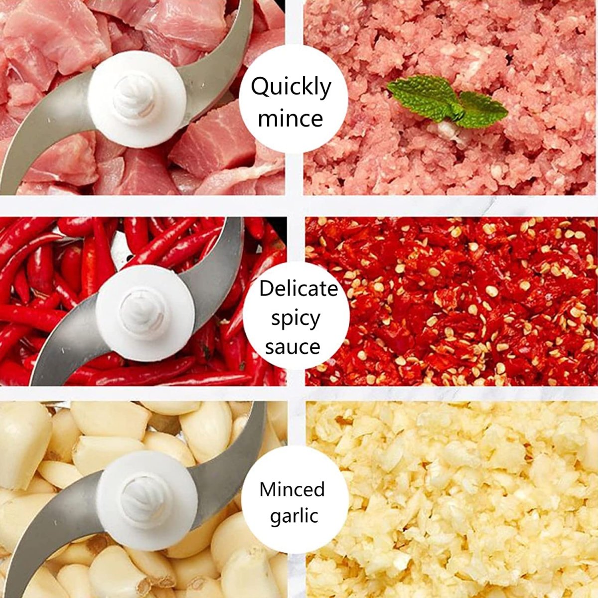 2000ml Multifunctional Hand Press Chopper with 4 Blades - Techmanistan in Pakistan