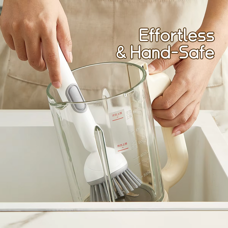 Rotating Long Handle Soap Dispensing Kitchen Brush