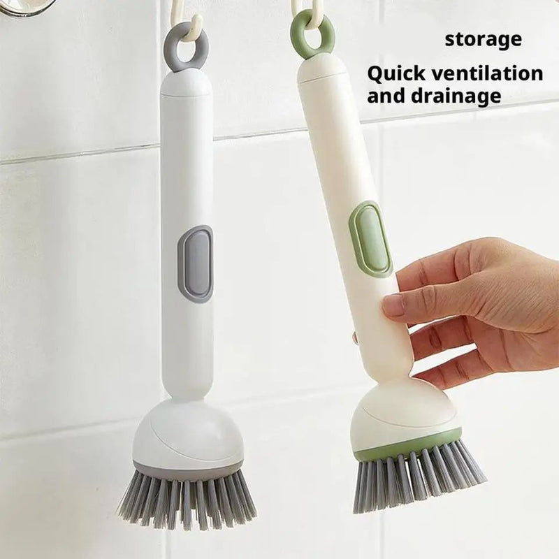 Rotating Long Handle Soap Dispensing Kitchen Brush