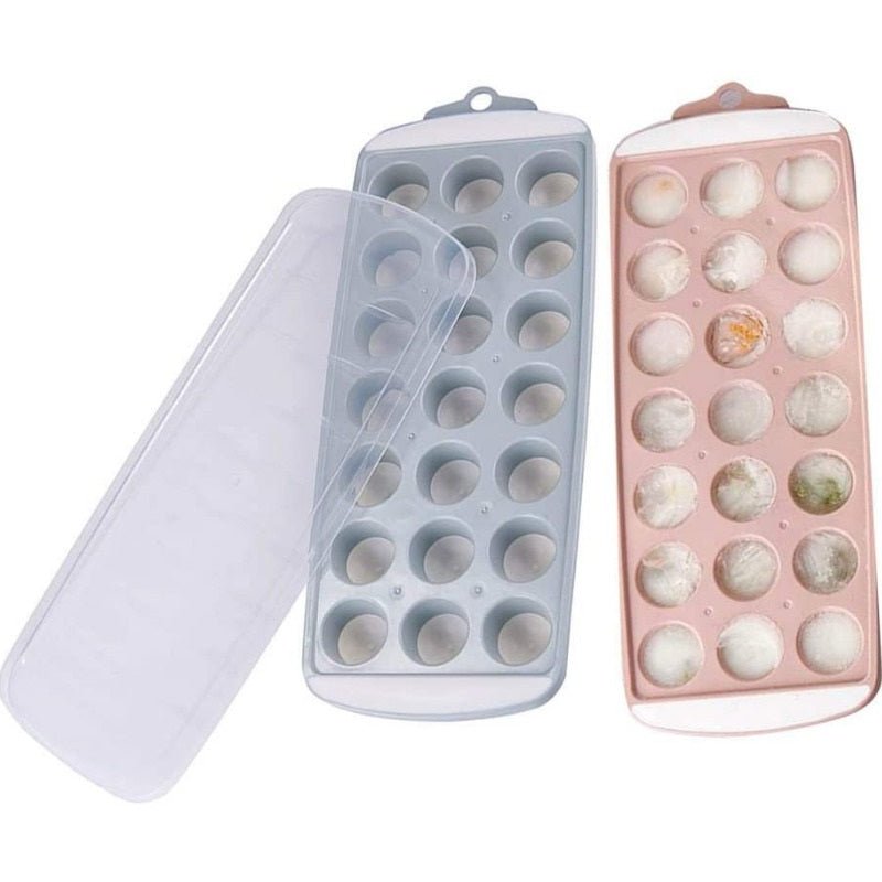 21 Round Grids Ice Cube Tray With Lid - Techmanistan in Pakistan