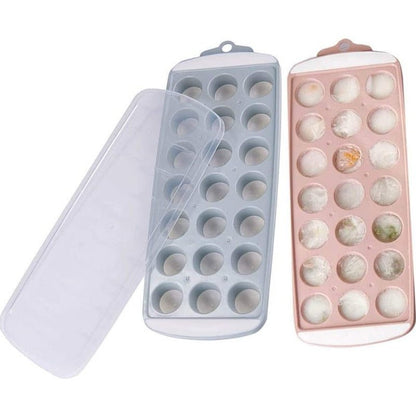 21 Round Grids Ice Cube Tray With Lid - Techmanistan in Pakistan