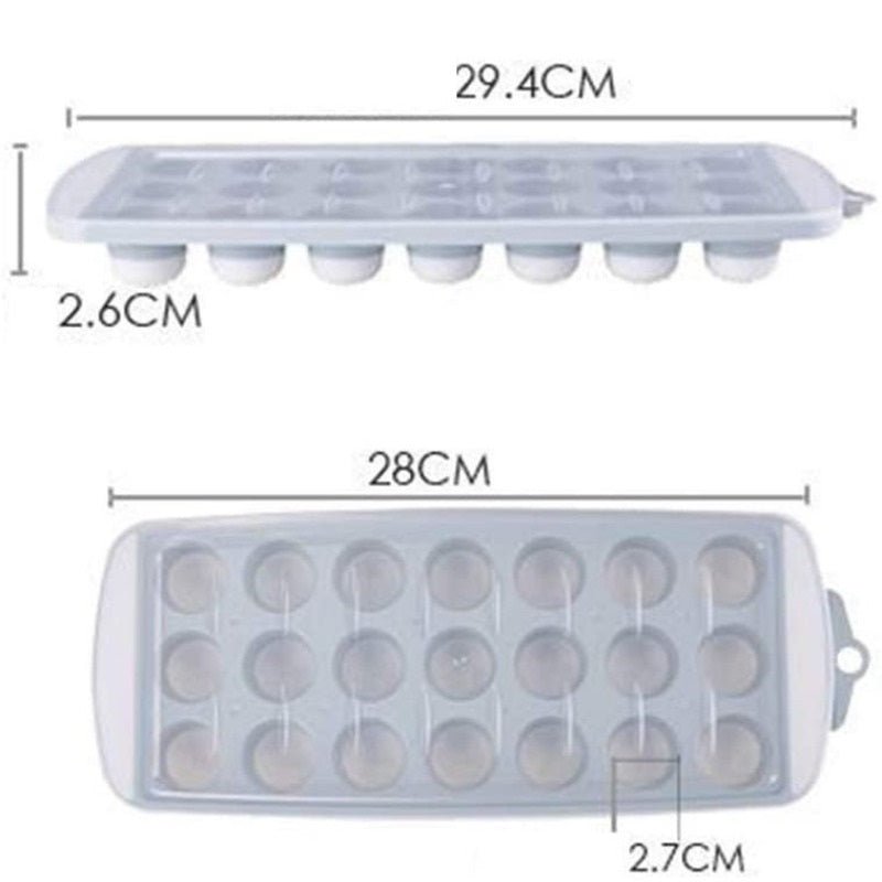 21 Round Grids Ice Cube Tray With Lid - Techmanistan in Pakistan