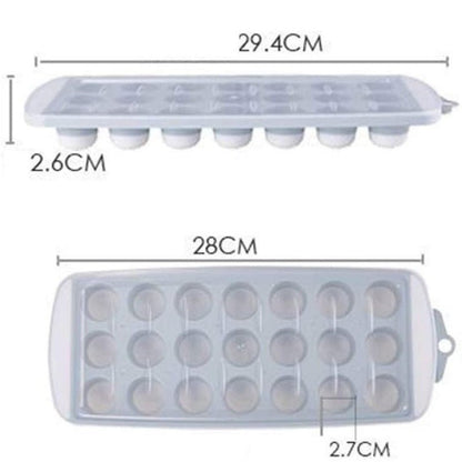 21 Round Grids Ice Cube Tray With Lid - Techmanistan in Pakistan