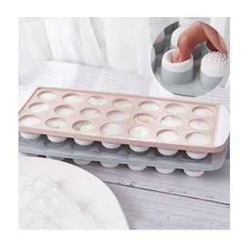 21 Round Grids Ice Cube Tray With Lid - Techmanistan in Pakistan