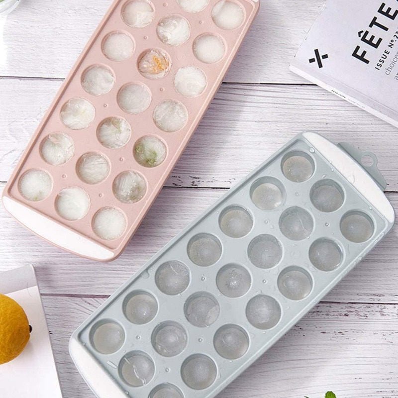 21 Round Grids Ice Cube Tray With Lid - Techmanistan in Pakistan