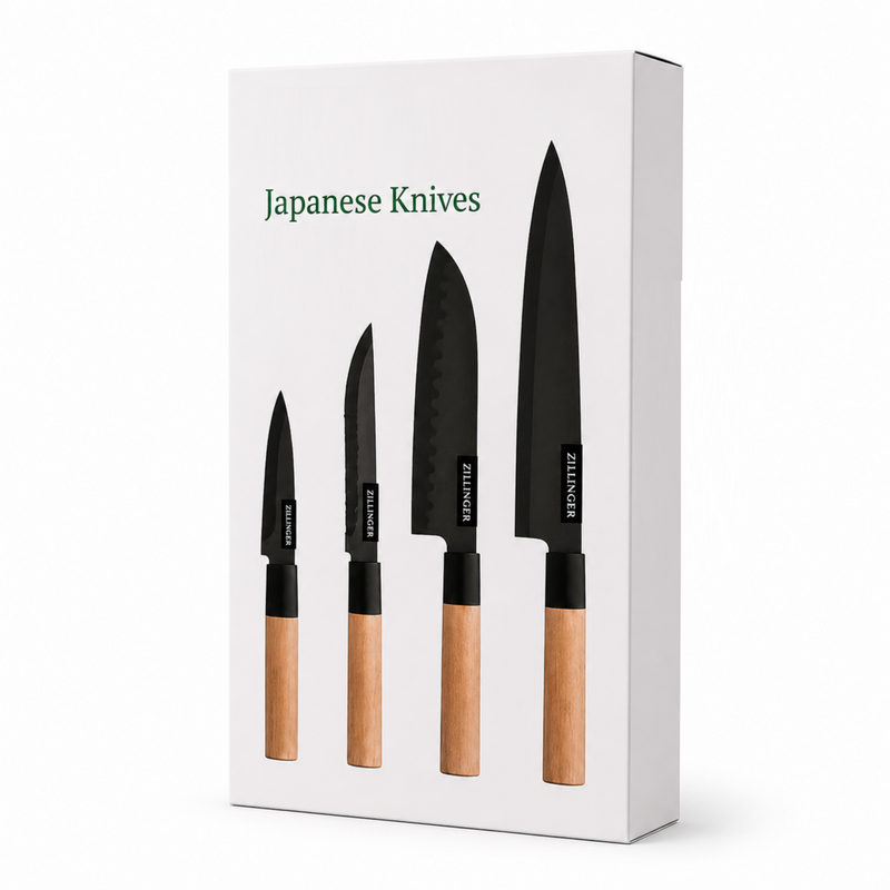 4 Pcs High-Carbon Stainless Steel Chef Knife Set