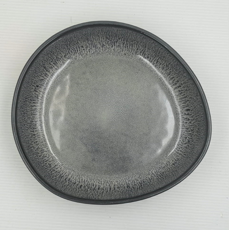 Grey Textured Ceramic Dinnerware – Bowl or Serving Plate