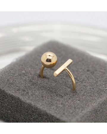 Gold Bar with Ball Ring--Techmanistan-My Store