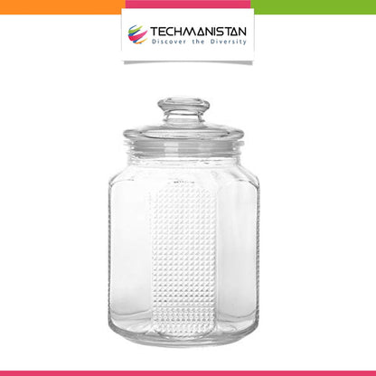 2.2Liter Clear Round Glass Jar with Lid - Techmanistan in Pakistan