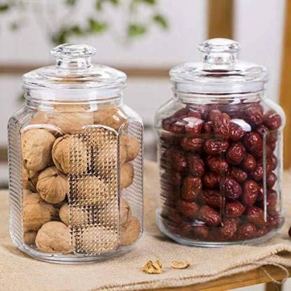 2.2Liter Clear Round Glass Jar with Lid - Techmanistan in Pakistan
