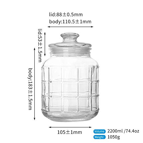 2.2Liter Clear Round Glass Jar with Lid - Techmanistan in Pakistan