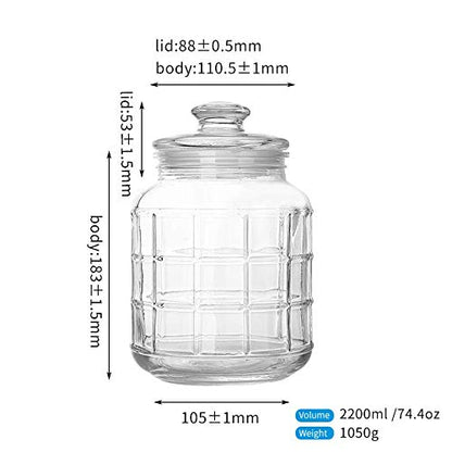 2.2Liter Clear Round Glass Jar with Lid - Techmanistan in Pakistan