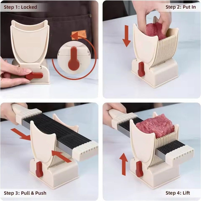 2/4 mm Adjustable Thickness Stainless Manual Meat Slicer - Techmanistan in Pakistan