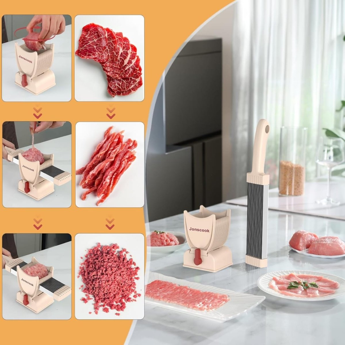 2/4 mm Adjustable Thickness Stainless Manual Meat Slicer - Techmanistan in Pakistan