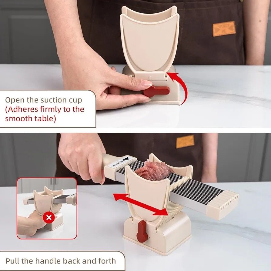 2/4 mm Adjustable Thickness Stainless Manual Meat Slicer - Techmanistan in Pakistan