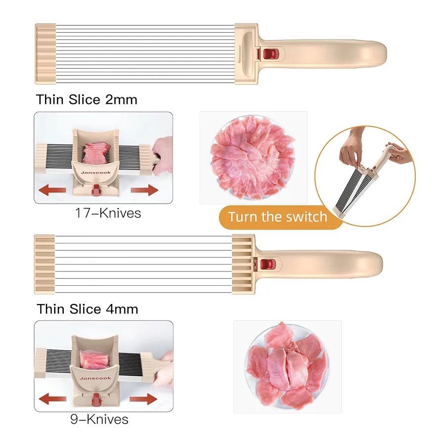 2/4 mm Adjustable Thickness Stainless Manual Meat Slicer - Techmanistan in Pakistan