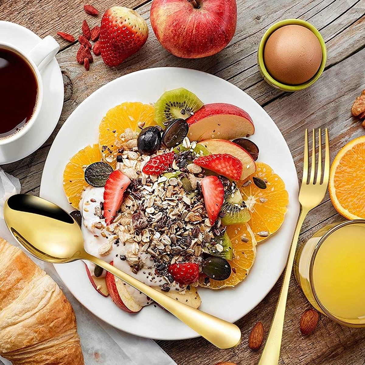 24 - Piece Stainless Steel Cutlery Set - Techmanistan in Pakistan