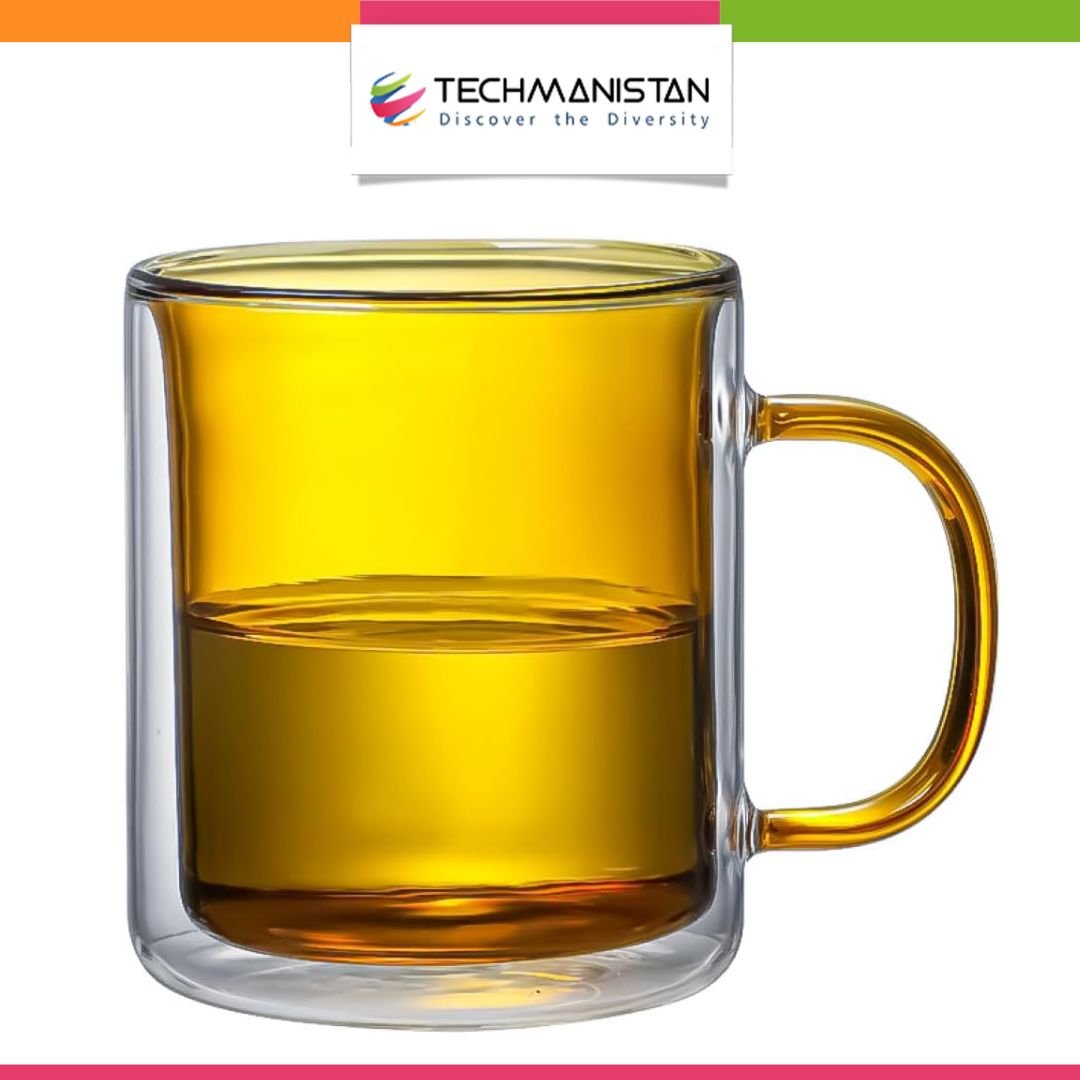 250ml Double Wall Glass Mug - Techmanistan in Pakistan