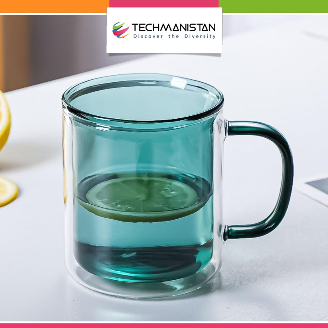 250ml Double Wall Glass Mug - Techmanistan in Pakistan