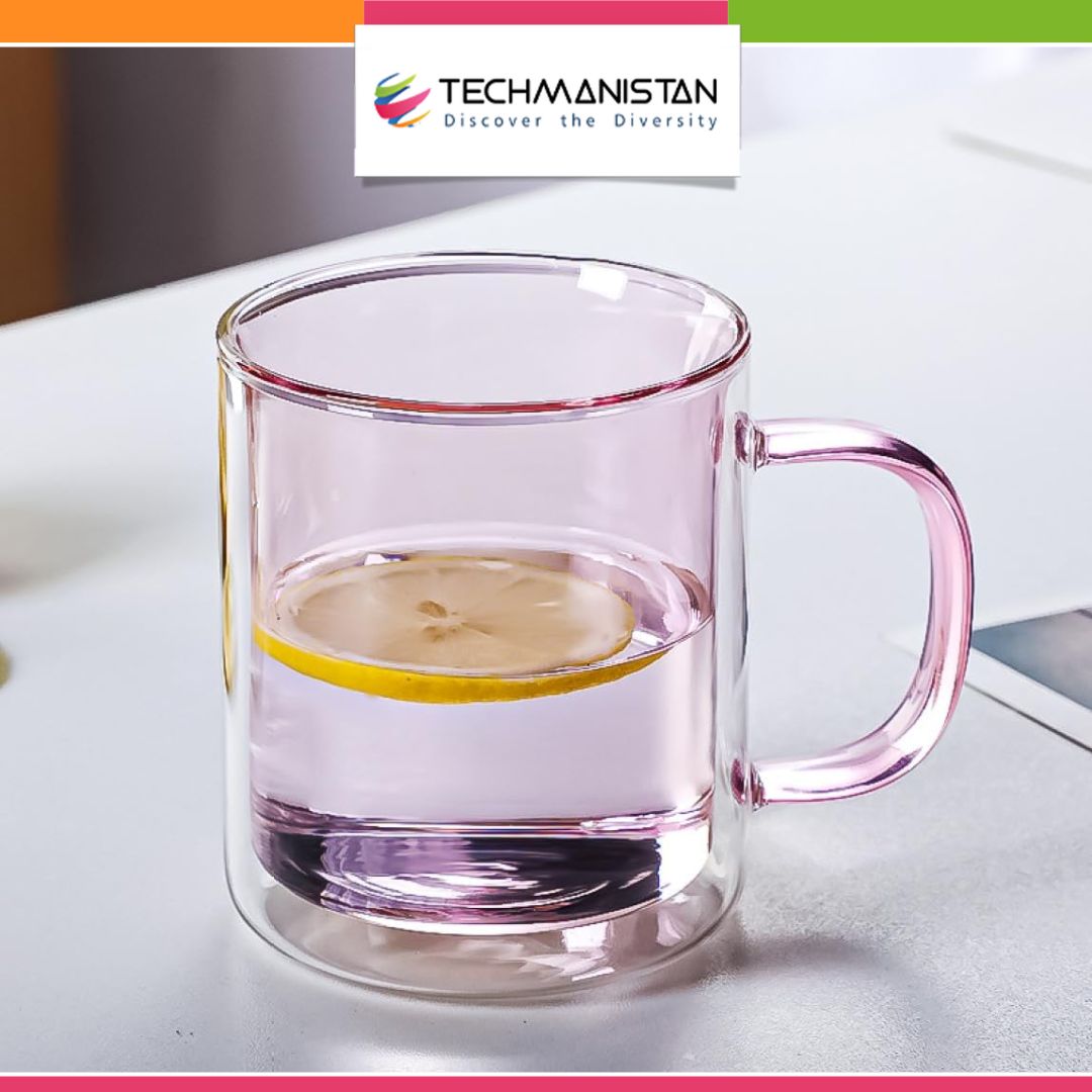 250ml Double Wall Glass Mug - Techmanistan in Pakistan