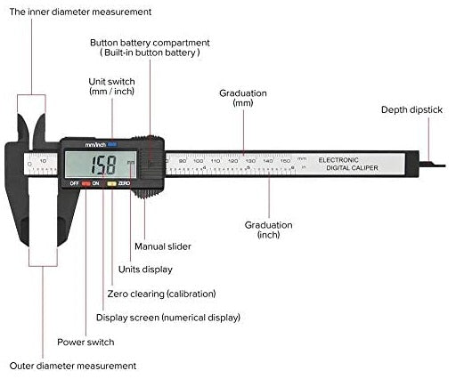 LCD Display Electronic Digital Caliper, Micrometer Gauge Measuring Tool My Store